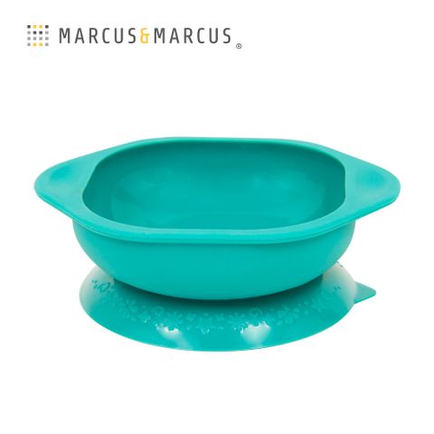 MARCUS＆MARCUS　動物樂園矽膠防漏幼兒學習吸盤碗-大象(綠)