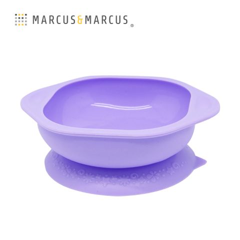 MARCUS＆MARCUS　動物樂園矽膠防漏幼兒學習吸盤碗-鯨魚(紫)