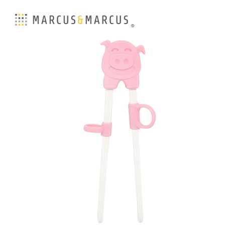 MARCUS & MARCUS MARCUSMARCUS　動物樂園幼兒學習筷-粉紅豬(粉)專為寶寶設計的學習筷