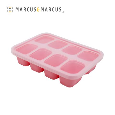 MARCUS & MARCUS MARCUSMARCUS　動物樂園造型矽膠副食品分裝保存盒-8格30ml-粉媽媽最愛神器輕鬆製作副食品省時又省力