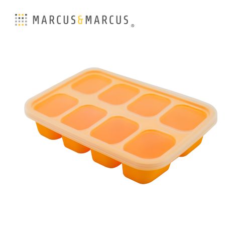 MARCUS & MARCUS MARCUSMARCUS　動物樂園造型矽膠副食品分裝保存盒-8格30ml-黃媽媽最愛神器輕鬆製作副食品省時又省力