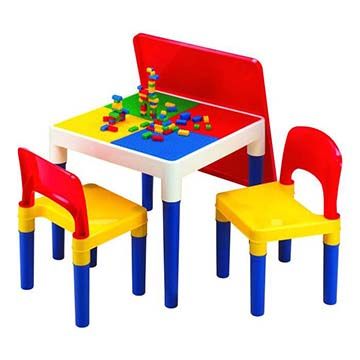☆ DELSUN ☆ [DELSUN 8601-2]兒童積木桌椅組 塑膠桌椅 原色 DIY 多功能桌椅 台灣製造