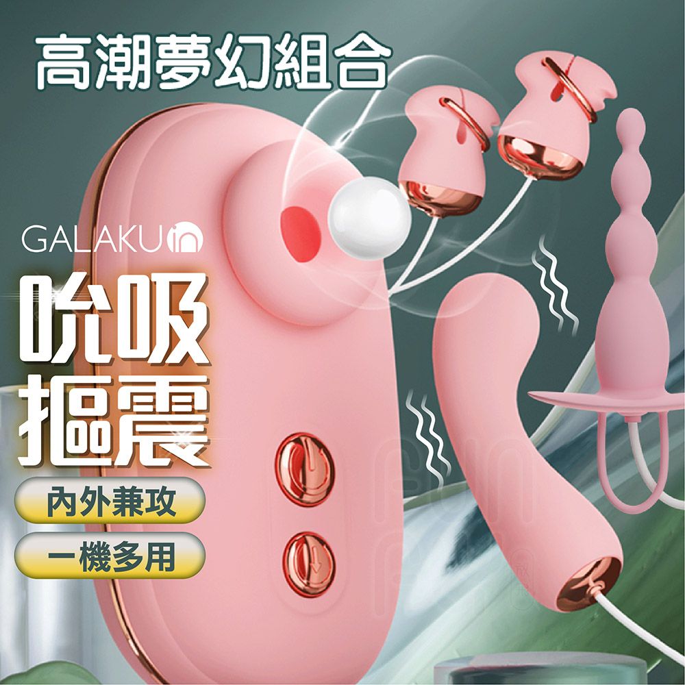GALAKU 希婭 10頻吮吸震動 吮吸器 四件組 電動乳夾 吸允器 吮吸跳蛋 震動按摩棒 女性情趣用品 USB 後庭按摩棒