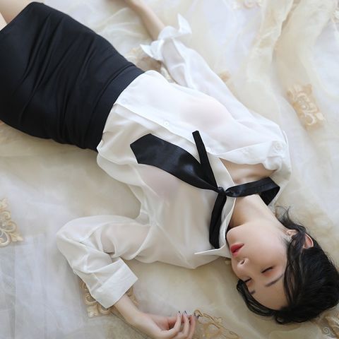 流行E線 XL大尺碼性感OL女秘書情趣角色扮演服裝 聖誕節跨年cosplay派對服 尾牙表演服