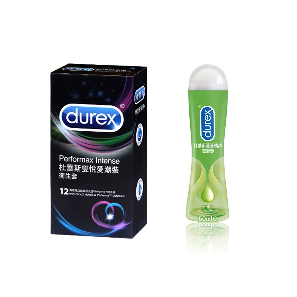 Durex 杜蕾斯   買一送一  雙悅愛潮裝12入 + 蘆薈潤滑劑50ml