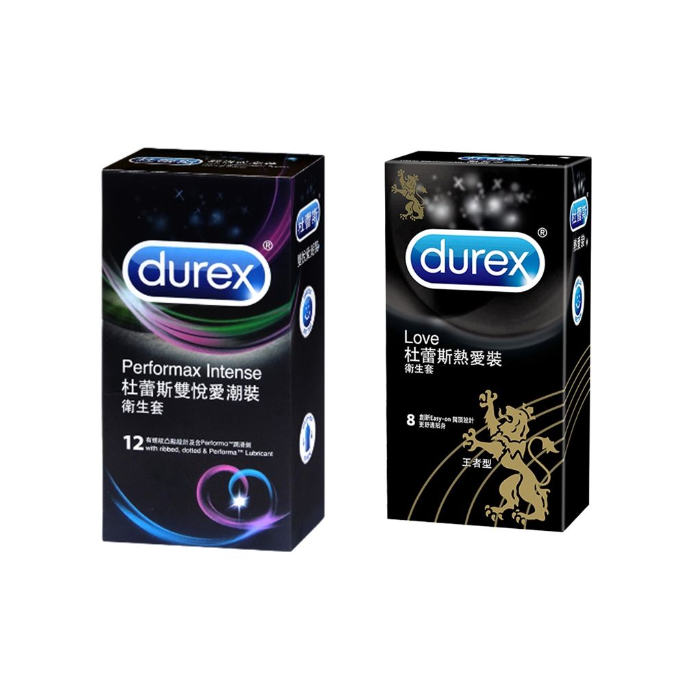 Durex 杜蕾斯    買一送一  雙悅愛潮裝12入 + 熱愛裝 王者型保險套 8入裝