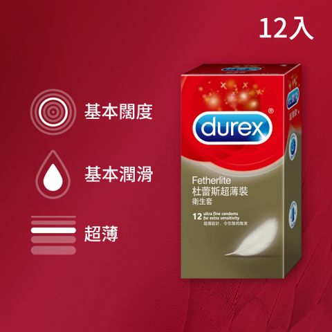 【Durex杜蕾斯】超薄型 保險套(12入)