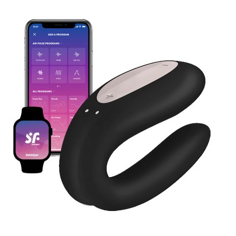 Satisfyer 德國 Double Joy 智能雙人共震器 (黑)台灣唯一授權公司貨