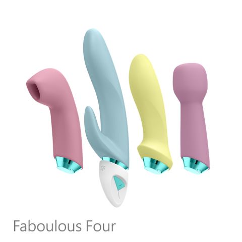 Satisfyer 德國 Faboulous Four 超級神話吸吮按摩4件套組 (藍環)台灣唯一授權公司貨