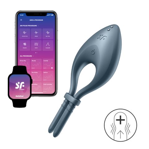 德國Satisfyer Bullseye 智能可調節男士精力環 (深灰藍)