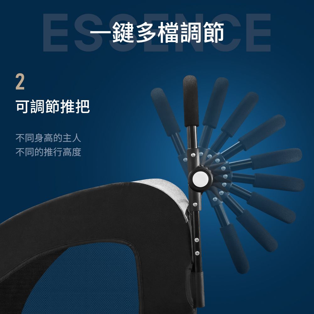 PETDOS 派多斯 豪華中大型寵物手推車 加大款承重60KG 灰色