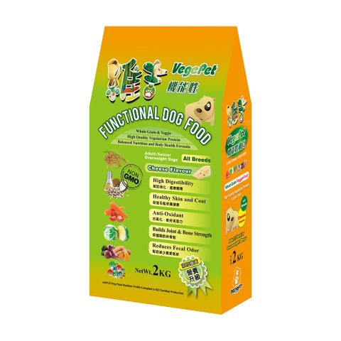 維吉．機能性素狗食全犬用-起司口味【2kgX1】