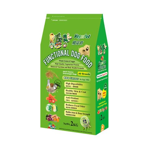 維吉．機能性素狗食全犬用-素燻肉口味【2kgX1】