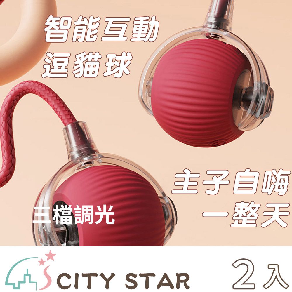 CITY STAR 寵物滾滾球玩具追逐神器-2入