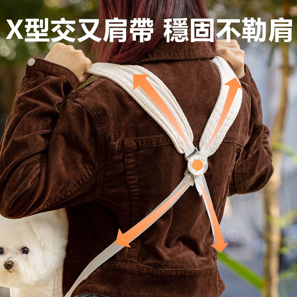 Sily 簡約寵物交叉式胸前雙肩包 便攜貓犬外出包 大容量可調節寵物包 貓狗背包 單肩包 推薦 禮物 送禮