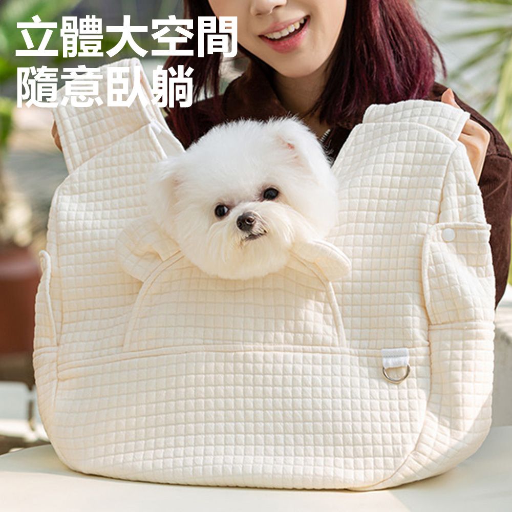 Sily 簡約寵物交叉式胸前雙肩包 便攜貓犬外出包 大容量可調節寵物包 貓狗背包 單肩包 推薦 禮物 送禮