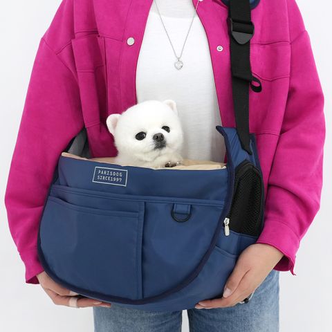 ParisDog 半月撞色寵物斜挎包 斜背包 L號