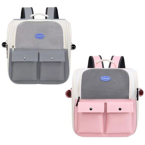 iCat 寵喵樂-5023雙口袋透氣外出雙肩包｜輕量 通風 透氣