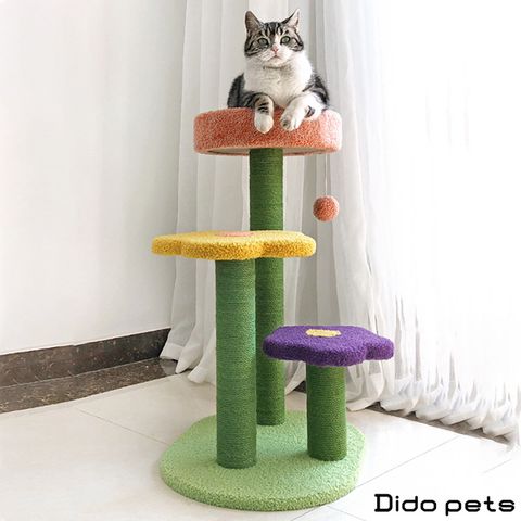 【Dido Pets】三層式花朵造型貓跳台 貓抓柱 (PT015)