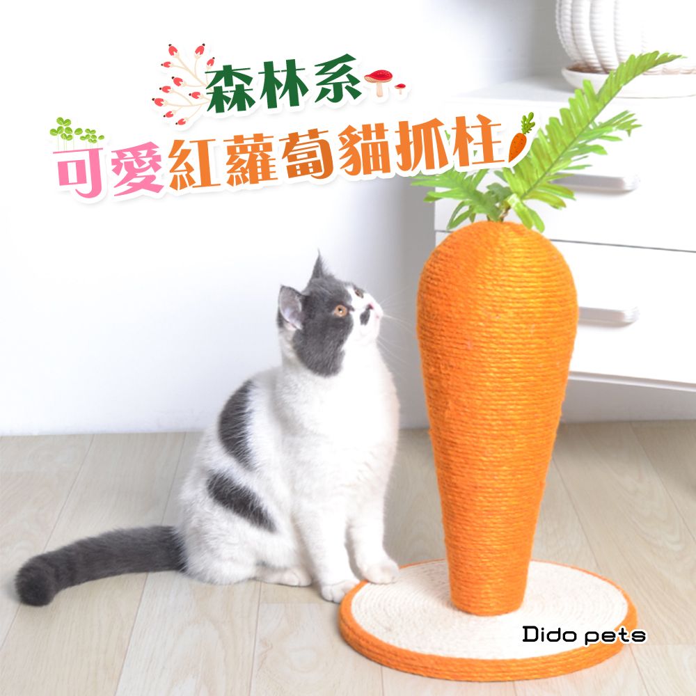 Dido Pets 森林系 可愛紅蘿蔔麻繩貓抓柱(PT051)