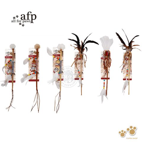 all for paws AFP afp 追夢系列 羽毛魚魔杖逗貓棒/羽毛彩帶魔杖逗貓棒 貓薄荷 逗貓棒 吊繩 寵物玩具 逗貓玩具