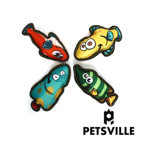 Petsville 派思維 叫叫大眼魚系列狗狗耐咬發聲玩具(4款任選)