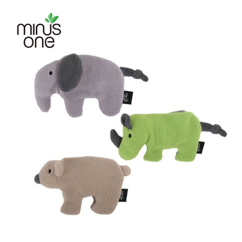 【Minus One 邁樂思】環保法絨系列-動物造型發聲響紙玩具／3件組