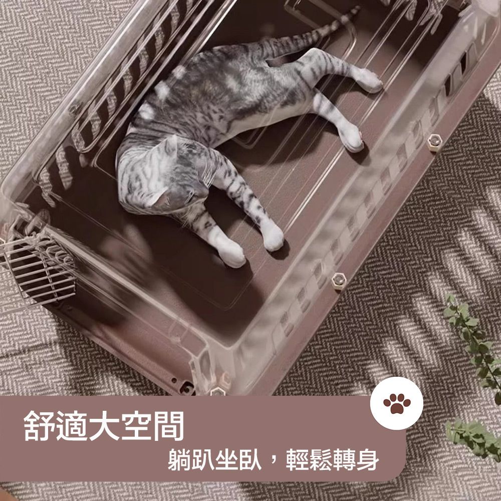 Pet Life  寵物航空級運輸籠/搬運籠/外出籠 深灰/2號適用15公斤內