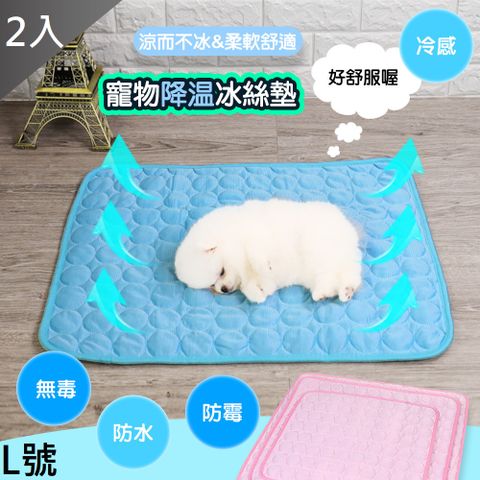 【MIT 藻土屋】寵物薄冰絲涼感墊(L號)X2