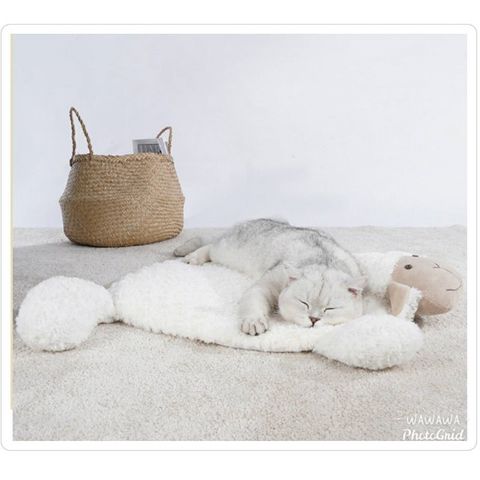 【WAWAWA】北歐風綿羊造型貓狗保暖睡窩墊(貓咪踏奶睡墊)