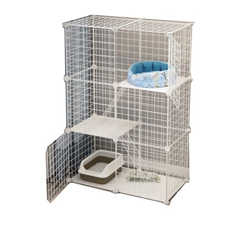 組合式寵物貓籠/雙開三層/圍欄/網片/狗籠/兔籠/組合柵欄/隔板/折疊籠