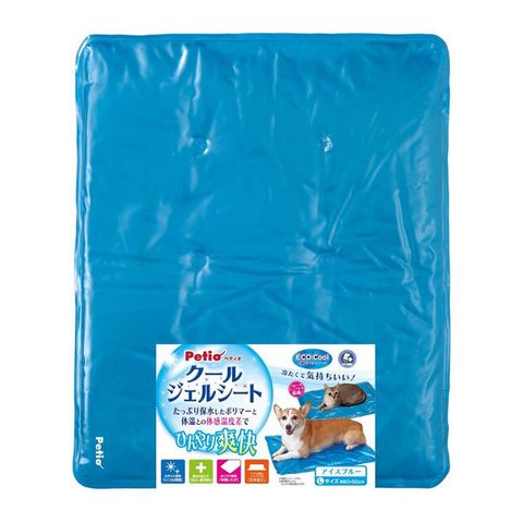 日本PETIO糖果色軟冰消暑涼墊(藍色)L號