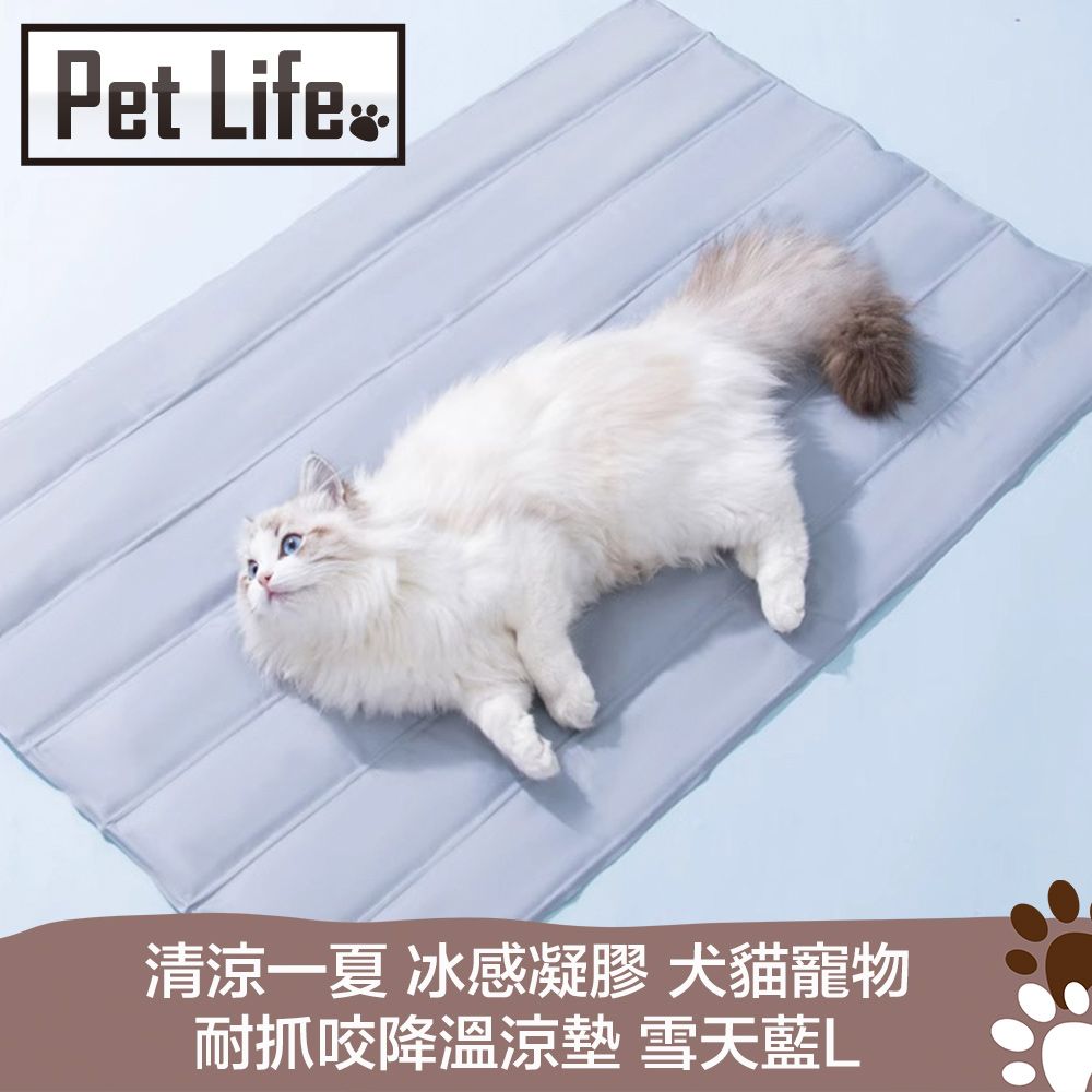 Pet Life  清涼一夏 冰感凝膠 犬貓寵物耐抓咬降溫涼墊 L