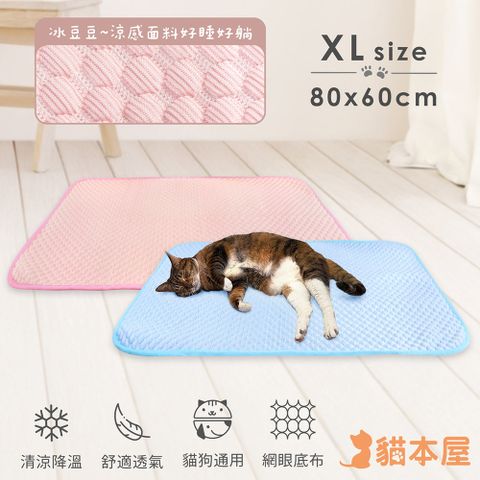 貓本屋 冰豆豆涼感寵物墊(XL號/80x60cm)