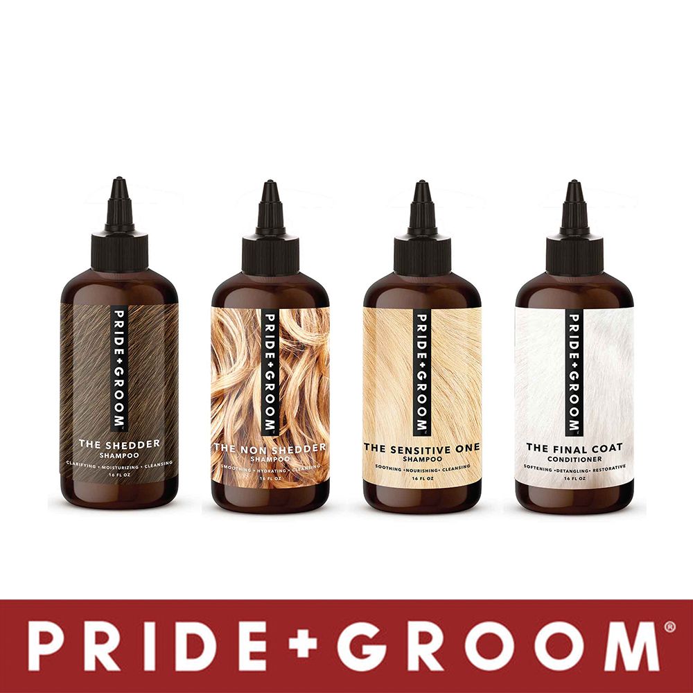 PRIDE+GROOM 普萊德  洗沐專家 寵物沙龍洗沐組合(洗毛精473ml+潤絲473ml)