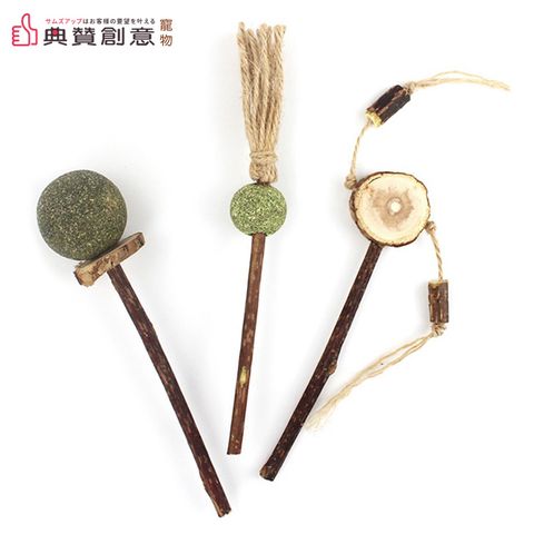 喵星人木天蓼貓薄荷玩具-3入/組 天然植物 貓咪棒棒糖逗貓棒