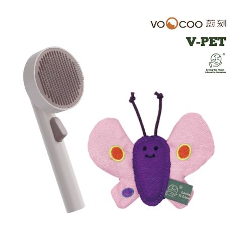 VOOCOO蔚刻圓餅貓梳+【貓薄荷玩具系列】耐咬耐磨玩具 V-PET 組合