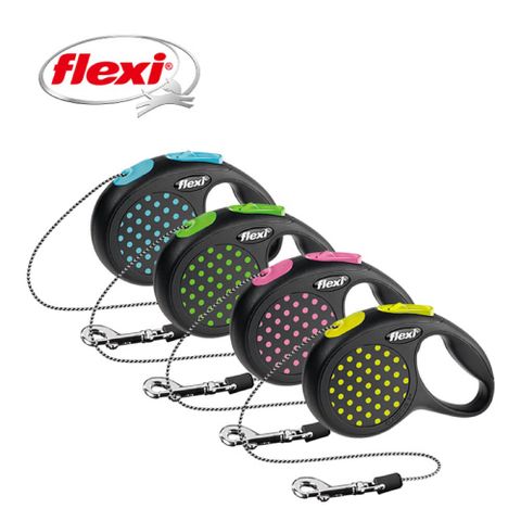 【flexi 飛萊希】彩點系列-外出用索狀伸縮牽繩 XS／3m