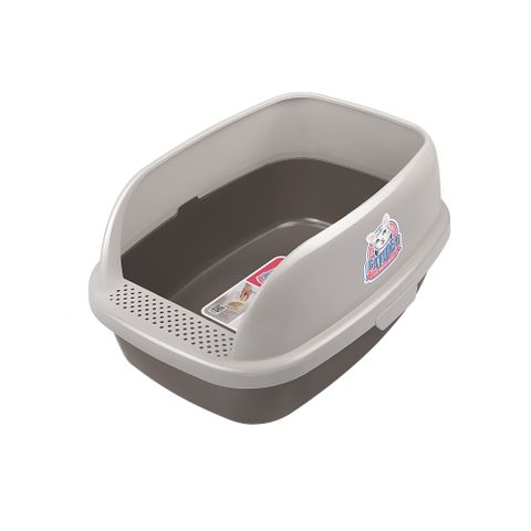 CATIDEA 貓樂適寵物單層貓便盆(L)(岩灰色)(麵包)長51cm*寬38cm高25cm