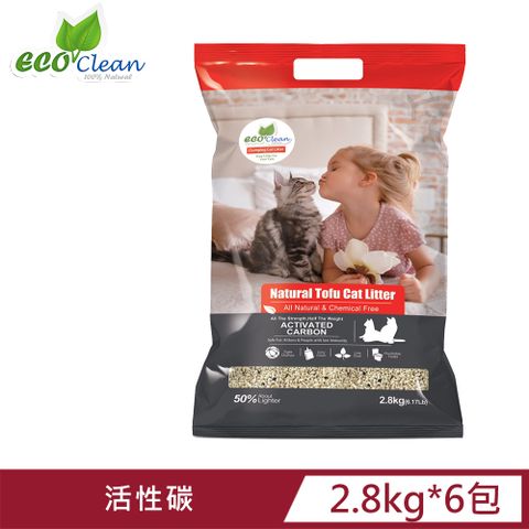 ■官方直營■【ECO艾可】天然草本輕質型豆腐貓砂-活性炭-6包/箱