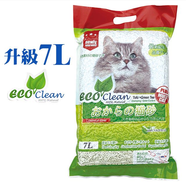 ECO 艾可 【6入組】 Clean豆腐貓砂-綠茶 7L(約2.8公斤)