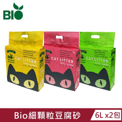 Bio 豆腐貓砂 細顆粒2.0mm 6L x2包(原味/綠茶/水蜜桃)