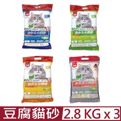【3入組】Eco Clean艾可豆腐貓砂 7L(約2.8公斤)