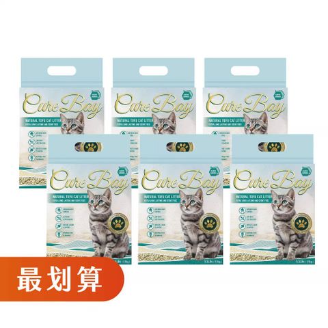 【6入組】美國 Assin Anneil 天然長效極淨無香豆腐砂(條形) 6入組 (6入15kg(33LBs)
