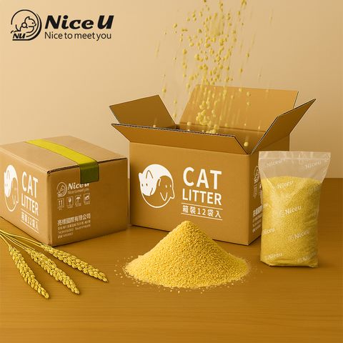 【NiceU 毛樂趣】小米凝結貓砂 12袋入