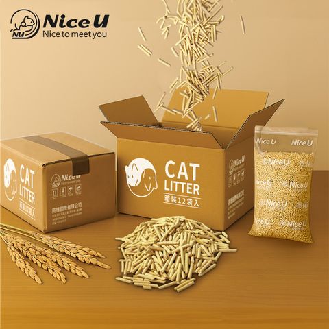 【NiceU】除臭永續稻殼豆腐貓砂 12袋入