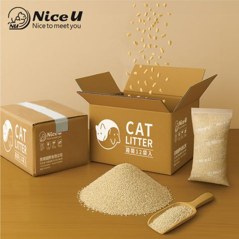Nice U 顆粒狀礦感豆腐貓砂 12袋入
