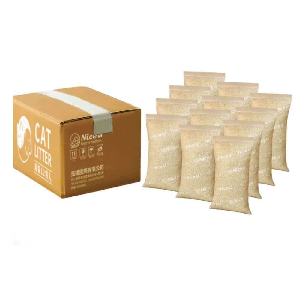 Nice U 顆粒狀礦感豆腐貓砂 12袋入
