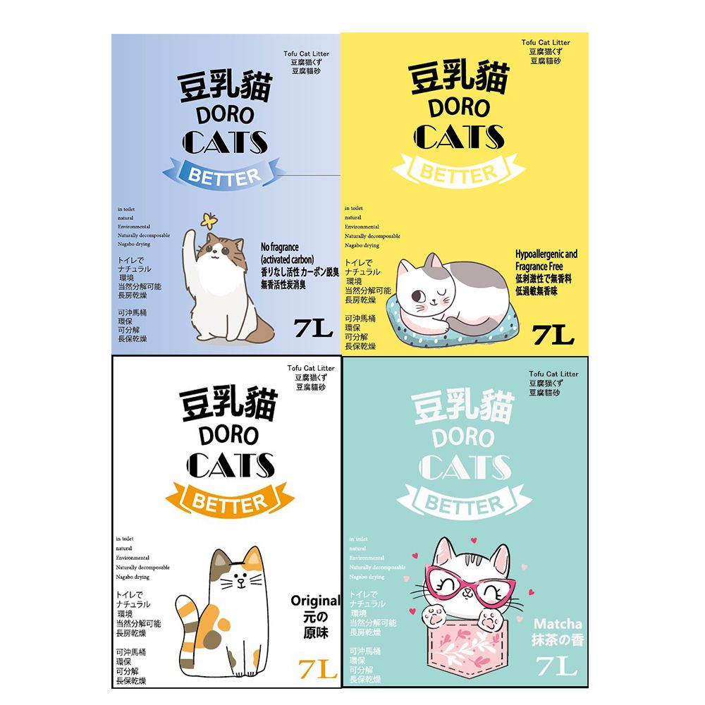 DORO CATS 豆乳貓 豆腐貓砂7L*6入_(環保貓砂/豆腐砂)