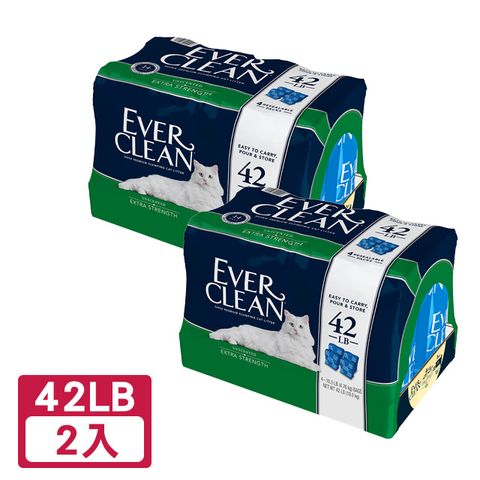 【2入】《藍鑽 EVER CLEAN 》低過敏結塊貓砂（藍標）42lb
